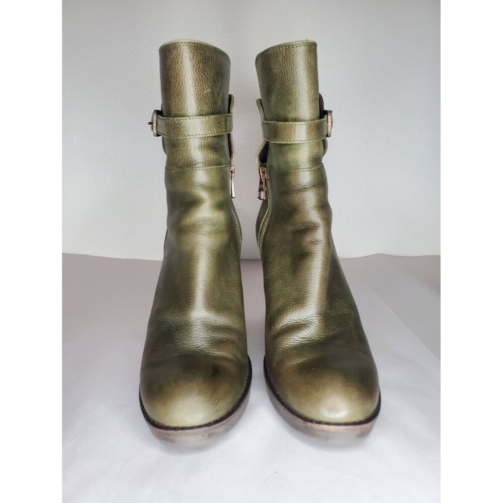 Fred de la Bretoniere Green Leather Heeled Boots Size 40 (9)